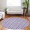 Homeroots 8' Purple And Ivory Round Ogee Washable Indoor Outdoor Area Rug 601598 - alternate 9