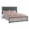 Homeroots Gray Ribbed Texture Wood And Upholstery Full Bed Frame 564715 - alternate 5