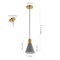 Jonathan Y Apollo 6" 1-Light Mid-Century Modern Iron LED Pendant, Gray/Brass Gold JYL6131C - alternate 10