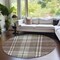 Homeroots 8' Brown Black And Ivory Round Plaid Washable Indoor Outdoor Area Rug 596317 - alternate 6