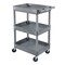 Luxor Utility Cart with Deep Lipped Plastic Shelves, 300 lb Load Capacity, 3 Shelves, 24 in L, 18 in W STC111-G - alternate 12