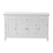 Homeroots 59in White Solid Wood Paneled Three Drawer Buffet Table with Four Doors 523210 - alternate 1