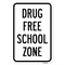Signmission Drug Free School Zone, Heavy-Gauge Aluminum Rust Proof Parking Sign, 18" x 24", A-1824-25234 A-1824-25234 - alternate 3