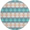 Homeroots 8' Teal Blue Gray And Copper Round Geometric Washable Indoor Outdoor Area Rug 597928 - alternate 8