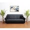 Homeroots 89" Black Chenille Convertible Futon Sleeper Sofa And Toss Pillows With Storage 607147 - alternate 7