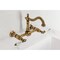 Kingston Brass Two-Handle Wall Mount Bridge Kitchen Faucet, Antique Brass KS1263WLL - alternate 6