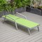 Leisuremod Marlin Patio Chaise Lounge Chair with Armrests in Grey Aluminum Frame, Green MLAGR-77G - alternate 7
