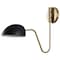 Nuvo Trilby 1 Light Wall Sconce Matte Black with Burnished Brass 60/7391 - alternate 1