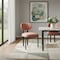 Homeroots Set of Two Salmon and Black Chenille And Metal Partially Open Back Dining Side Chairs, 2PK 694690 - alternate 9