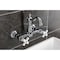 Kingston Brass Two-Handle Wall Mount Bridge Kitchen Faucet, Polished Chrome KS2441PX - alternate 6