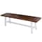 Amerihome Indoor/Outdoor 63 in. Bench with Acacia Top and Metal Base - White AWOBW63 - alternate 5