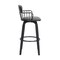 Homeroots 30" Gray And Black Faux Leather Swivel Low Back Bar Height Bar Chair 534443 - alternate 8