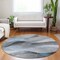 Homeroots 8' Sky Blue Gray And Silver Round Abstract Washable Indoor Outdoor Area Rug 616768 - alternate 7