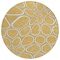 Homeroots 8' Gold Gray And Ivory Round Abstract Washable Indoor Outdoor Area Rug 600530 - alternate 8
