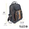 Klein Tools Tool Backpack, Black/Orange, 1680d Ballistic Weave Body; Hard Molded Polypropylene Bottom 62800BP - alternate 9