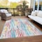 Homeroots 3' X 5' White Pink And Teal Blue Striped Washable Indoor Outdoor Area Rug 617704 - alternate 9