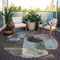Homeroots 8' Brown Blue And Green Round Geometric Washable Indoor Outdoor Area Rug 604308 - alternate 7