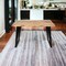 Homeroots 48" Natural and Black Solid Wood and Iron Sled Base Dining Table 517846 - alternate 6