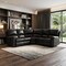 Homeroots Black Polyester Blend Reclining U Shaped Three Piece Corner Sectional 366242 - alternate 5