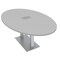 Skutchi Designs Oval Conference Table With Power, 48 in W, 84 in L, Grey HAR-OVL-48X84-DOU-U779-ESIL - alternate 1