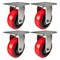 Hyw Products Heavy Duty Caster Set 5in Polyurethane on Plastic Wheels, 4 Rigid, 4PK 40-50R-A1-PU-4 - alternate 1