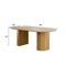 Homeroots 86" Natural Solid Wood Pedestal Base Oval Dining Table 720703 - alternate 5