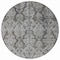 Homeroots 8' Gray And Pewter Round Damask Washable Indoor Outdoor Area Rug 616528 - alternate 8
