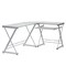 Homeroots 62" Clear Glass and Stainless Steel Computer Desk 723780 - alternate 5