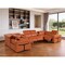 Homeroots Camel Italian Leather Power Reclining U Shaped Eight Piece Sectional With Console 634668 - alternate 14