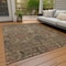 Homeroots 9' X 12' Brown Charcoal And Brick Red Damask Washable Indoor Outdoor Area Rug 603309 - alternate 9