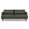 Homeroots 76" Black Leather Sofa With Brown Legs 640995 - alternate 1