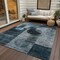 Homeroots 10' X 14' Teal Blue Gray And Charcoal Geometric Washable Indoor Outdoor Area Rug 604347 - alternate 9