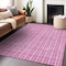 Homeroots 5' X 8' Blush And Ivory Striped Washable Indoor Outdoor Area Rug 595854 - alternate 9
