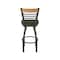 Holland Bar Stool Co Eleanor 30in Swivel Bar Stool with Pewter Finish, Medium Back and Canter Pine Seat 880 - alternate 7