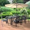 Leisuremod Chelsea Aluminum Outdoor Dining Table 87 With 8 Chairs and Cushions, Charcoal Black CC20-T87-BL8 - alternate 8