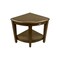 Homeroots Curvilinear Dark Brown Teak 18" Corner Shower Bench With Shelf 383308 - alternate 1