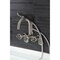 Kingston Brass 7-Inch Adjustable Wall Mount Clawfoot Tub Faucet w/ Knurled Handle and Hand Shower, Brushed Nickel AE8158RKX - alternate 4