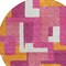 Homeroots 8' Pink Ivory And Orange Round Geometric Washable Indoor Outdoor Area Rug 613225 - alternate 8