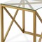 Homeroots 22" Brass And Clear Glass And Steel Square End Table 543843 - alternate 7