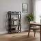 Homeroots 56" Black And Brown Metal and Wood Four Tier Etagere Bookcase 683395 - alternate 4