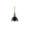 Jonathan Y Homer 10" 1-Light Modern Industrial Metal LED Dome Pendant, Black/Brass Gold JYL9535A - alternate 1