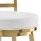 Homeroots 30" White and Gold Faux Leather and Stainless Steel Low Back Bar Height Swivel Bar Chair 569169 - alternate 8