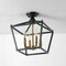 Jonathan Y Plains 12" 4-Light Modern Farmhouse Metal Open-Frame Pagoda LED Semi Flush Mount Mini Lantern, Dark G JYL7610H - alternate 8
