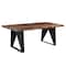Homeroots Seven Piece Dark Brown and Black Solid Wood Live Edge Dining Set with Six Chairs 590254 - alternate 9