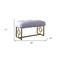 Homeroots 18in White and Gold Faux Fur And Metal Bench 347540 - alternate 5