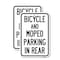 Signmission Bicycle and Moped Parking in Rear, 12'' X 18'' 2 Signs, Heavy Gauge Aluminum, 2PK A-1218-2PACK-24326 - alternate 1