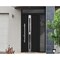 Vdomdoors Steel Door Deux 1755 Black Enamel Sidelight and Transom Window Stainless Inserts Single Modern Pain DEUX1755EXD-BLK-W36+12 x H80+16-Right-hand Inswing - alternate 6