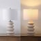 Jonathan Y Juniper 26" Modern Minimalist Resin Stacked Ovoid LED Lamp, Antique White JYL5506A - alternate 8