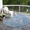 Homeroots 8' Denim Blue And Ivory Round Abstract Washable Indoor Outdoor Area Rug 596856 - alternate 6