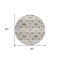Homeroots 8' Ivory Brown And Gray Round Floral Washable Indoor Outdoor Area Rug 605427 - alternate 9